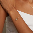 Lab Grown White Sapphire Tennis Racket Bracelet