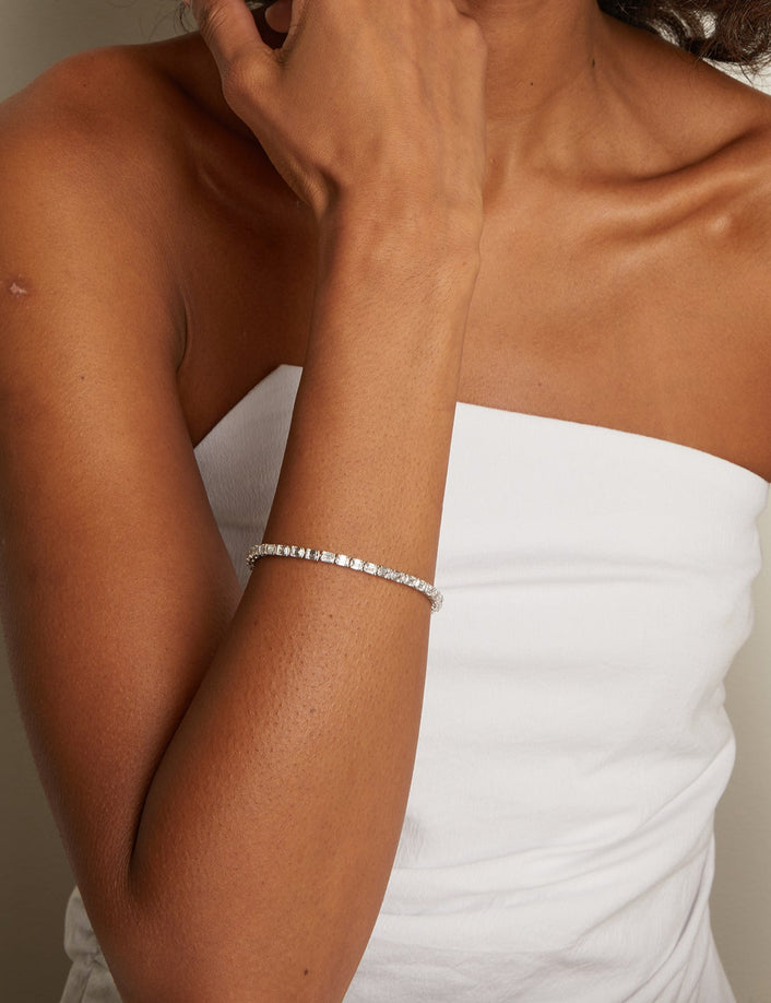 Lab Grown Diamond Emerald Tennis Bracelet