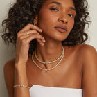 Lab Grown White Sapphire X Estate Tennis Necklace