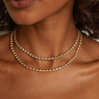 Lab Grown White Sapphire X Estate Tennis Necklace