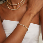 Lab Grown White Sapphire X Estate Tennis Bracelet