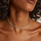 Bold Lab Grown White Sapphire X Estate Tennis Necklace