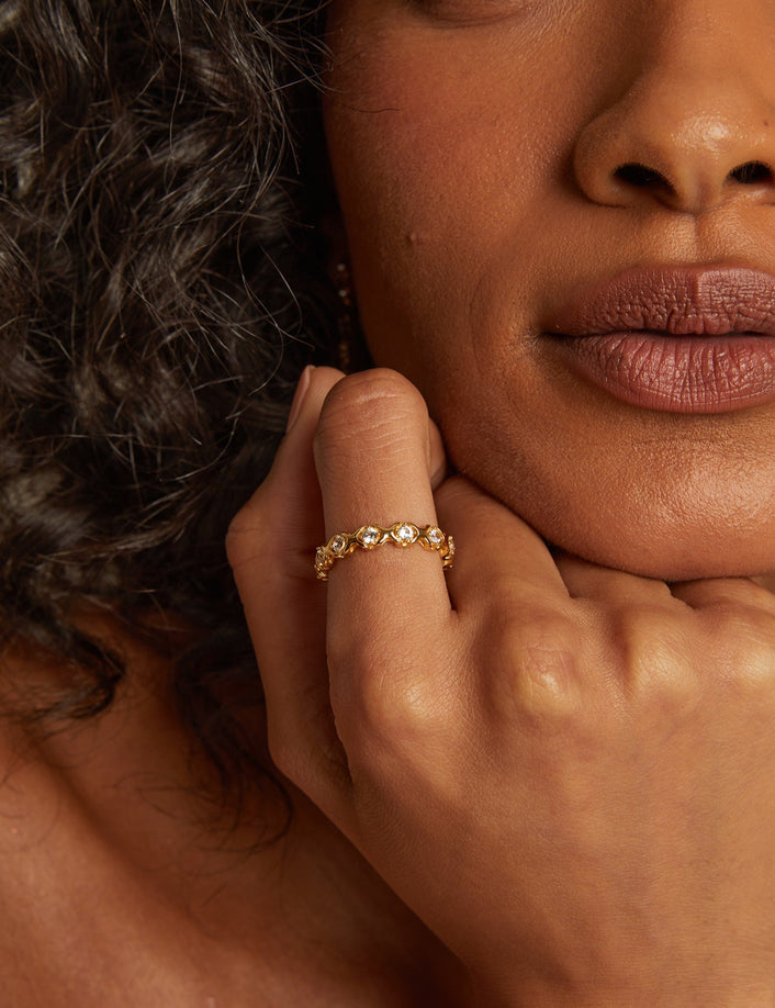 Bold Lab Grown White Sapphire X Estate Eternity Ring