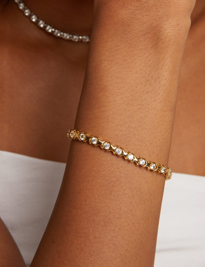 Bold Lab Grown White Sapphire X Estate Tennis Bracelet