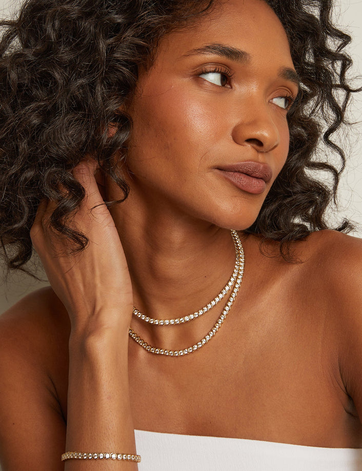 Lab Grown White Sapphire S Estate Tennis Choker Necklace