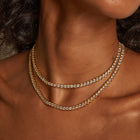 Lab Grown White Sapphire S Estate Tennis Necklace