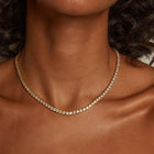 Lab Grown White Sapphire S Estate Tennis Necklace