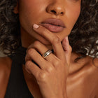 Bold Lab Grown White Sapphire Matrix Ring