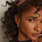 Lab Grown White Sapphire Ellipse Earrings