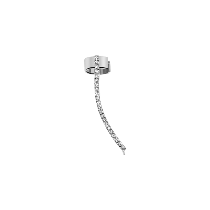Archival Path Ear Climber Cuff Vermeil White Gold Single First