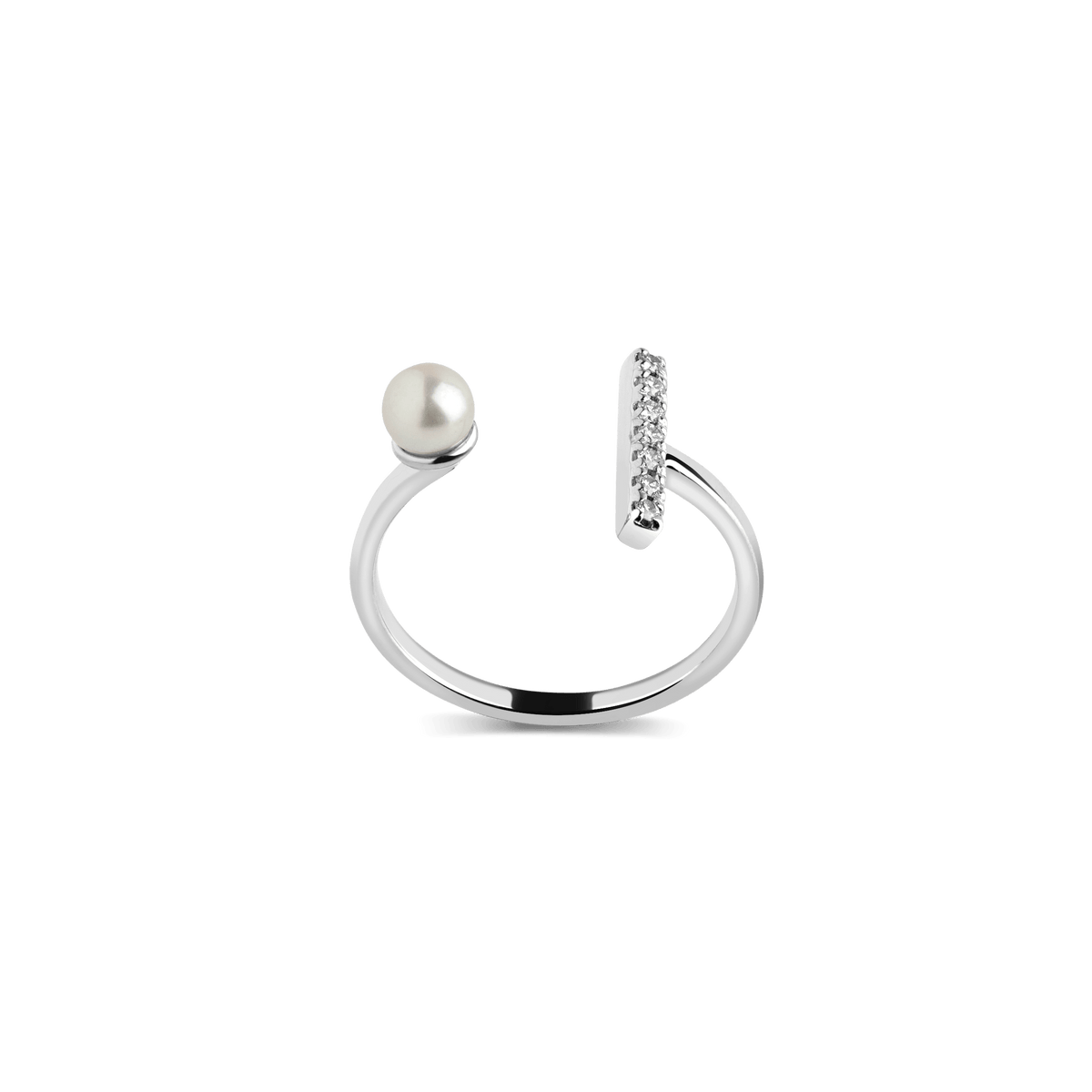 Archival Open Pearl Ring Vermeil White Gold First