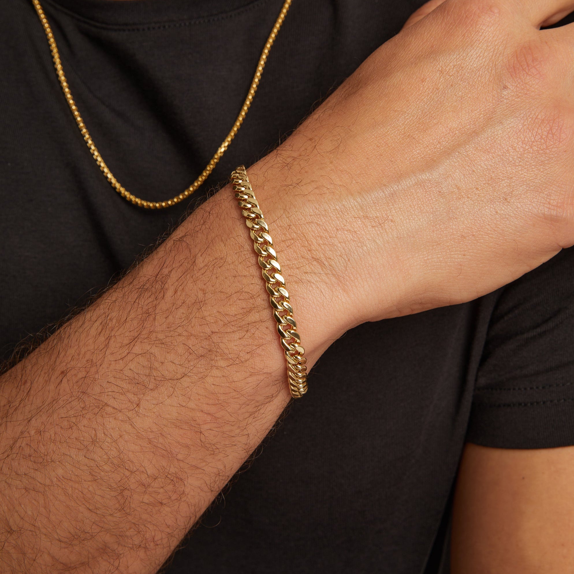 14金Aurate midi gold bar bracelet Classic Gold Hinged Bracelet in Yellow, Rose or White Gold