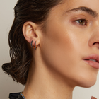 Lab Grown Blue Sapphire Huggie Earrings