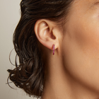Lab Grown Red Ruby Huggie Earrings