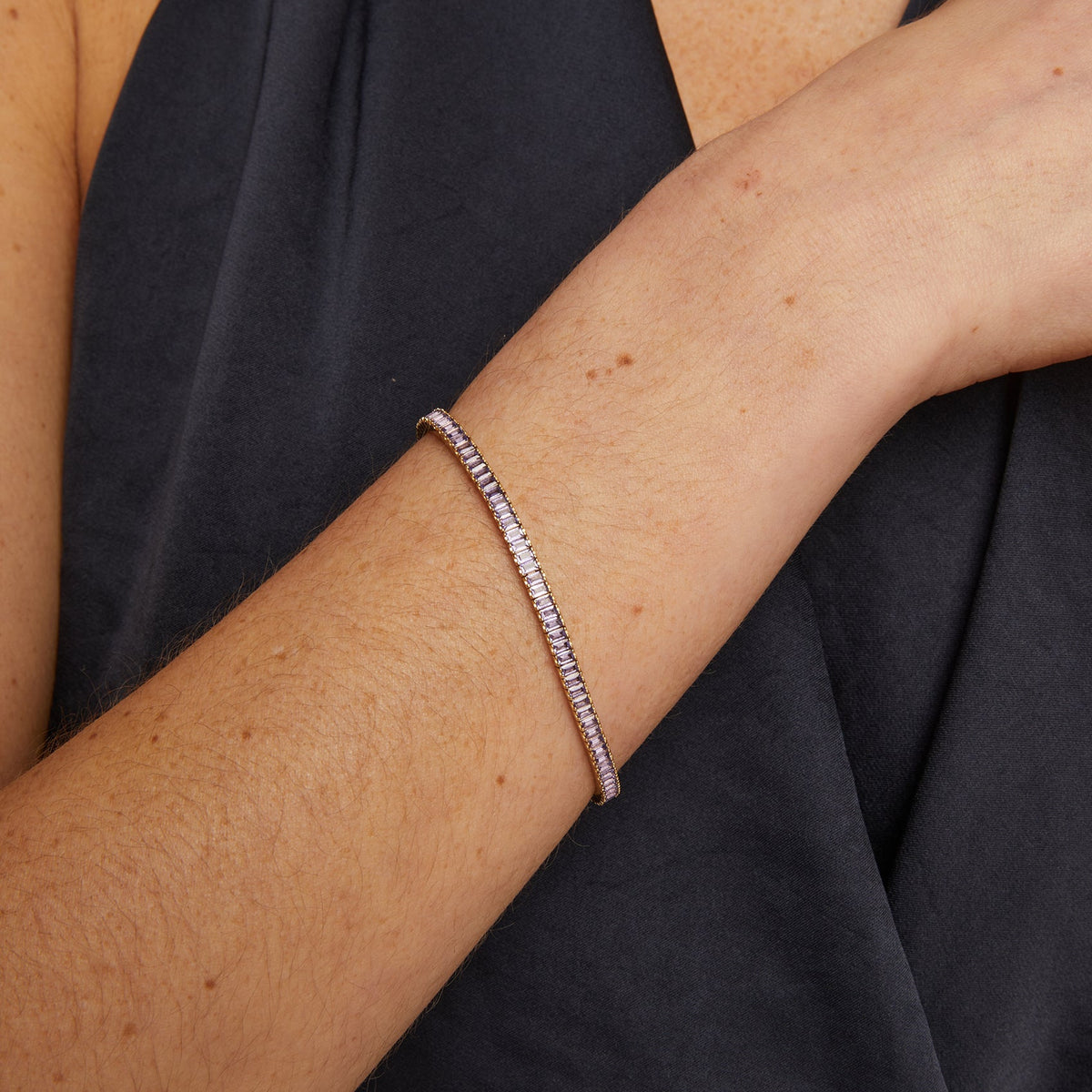 送料税込【AMY O】Baguette and Crystal Tennis Bracelet (2色) B255_B245-S_84fe7767-10f9-4e17