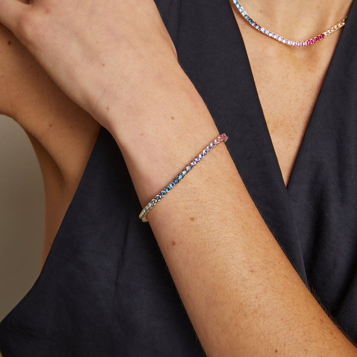 Ombré Rainbow Tennis Bracelet