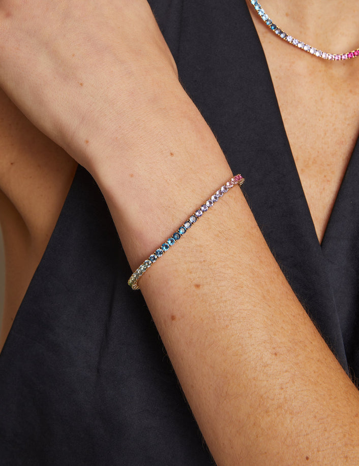 Ombré Rainbow Tennis Bracelet