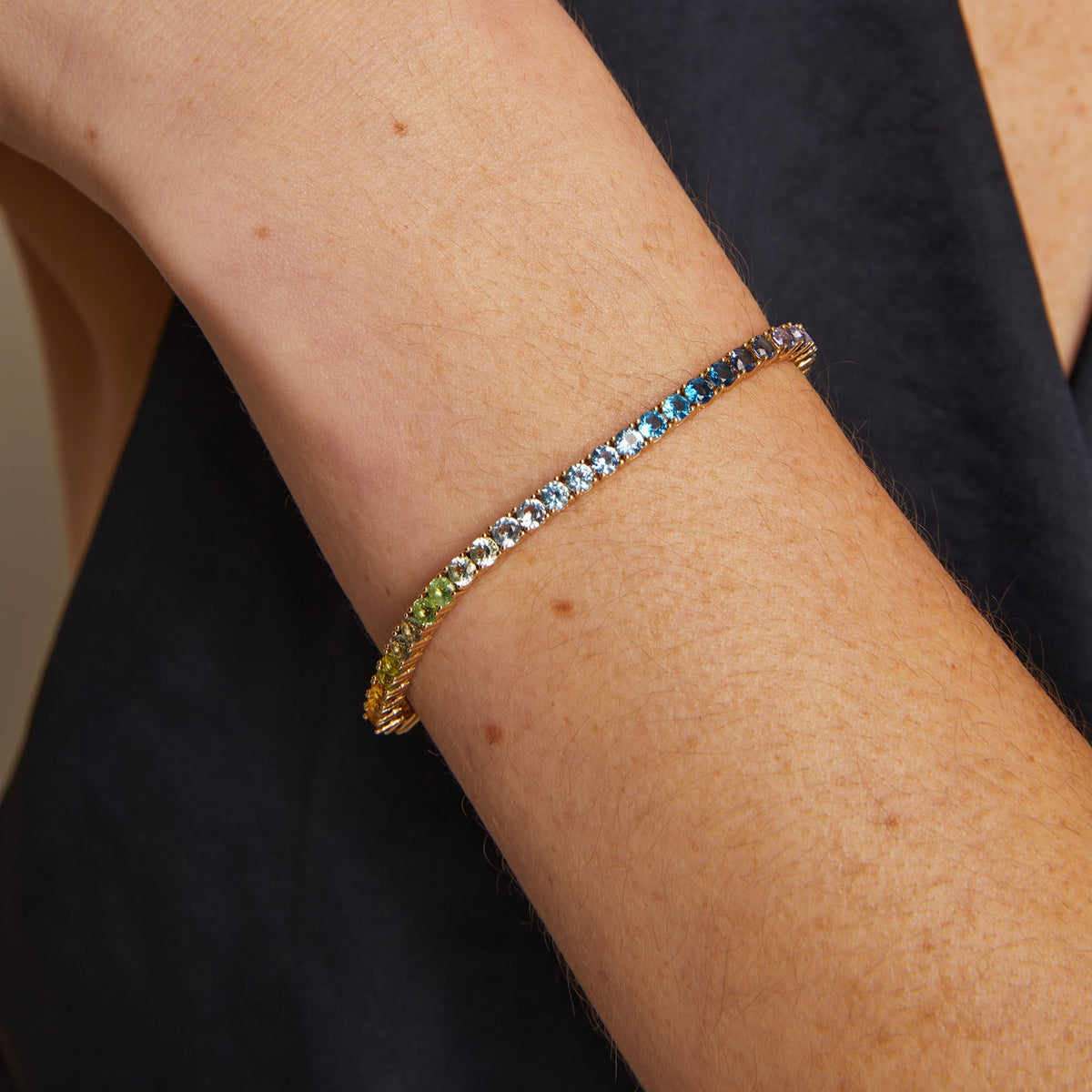 Ombré Rainbow Tennis Bracelet