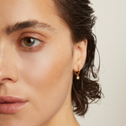 Lab Grown White Sapphire Drop Huggie Earrings