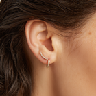 Petite Lab Grown White Sapphire Huggie Earrings