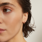 Petite Lab Grown White Sapphire Huggie Earrings