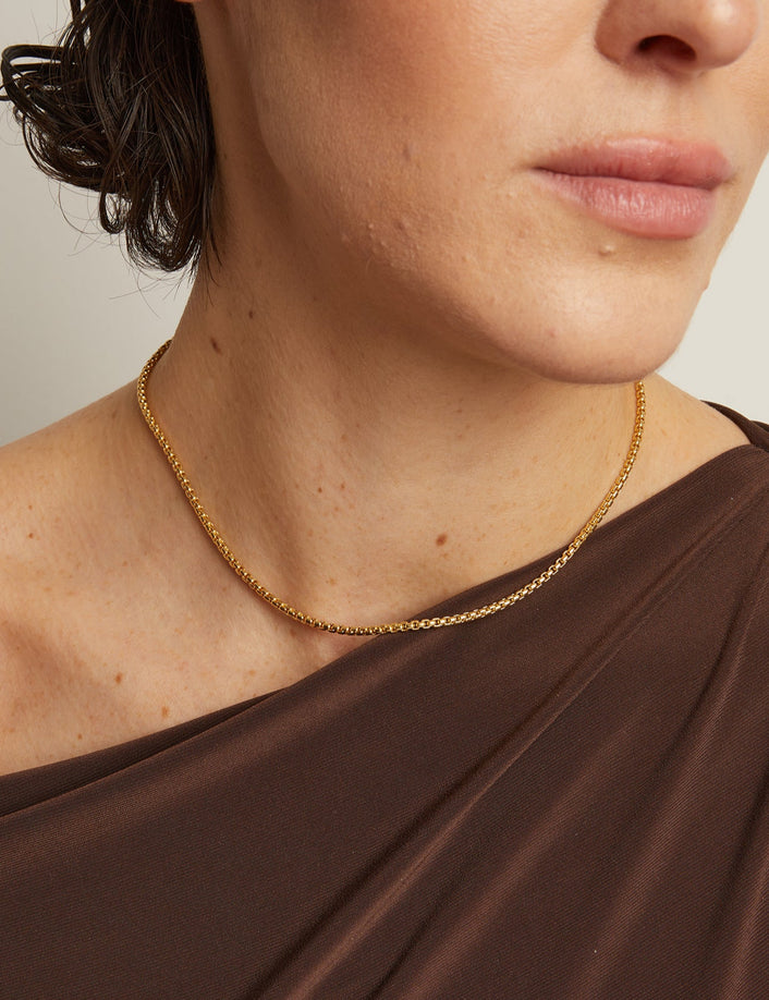 Round Box Chain Necklace