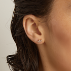 Lab Grown White Sapphire Crown Marquise Earrings