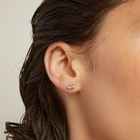 Lab Grown White Sapphire Crown Marquise Earrings