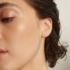 Lab Grown White Sapphire Wildflower Stud Earrings