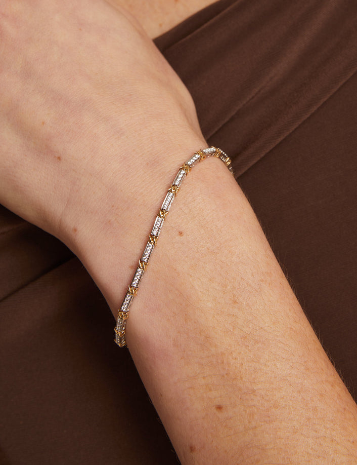 Mini Lab Grown Diamond X Tennis Bracelet