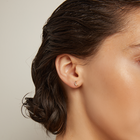 Lab Grown White Sapphire Moon Stud Earrings