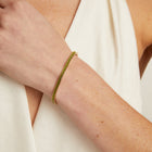 Lab Grown Green Peridot Baguette Tennis Bracelet