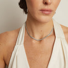Lab Grown Blue Tourmaline Baguette Tennis Necklace