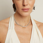 Lab Grown Blue Tourmaline Baguette Tennis Necklace