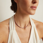 Lab Grown Pink Sapphire Baguette Tennis Necklace