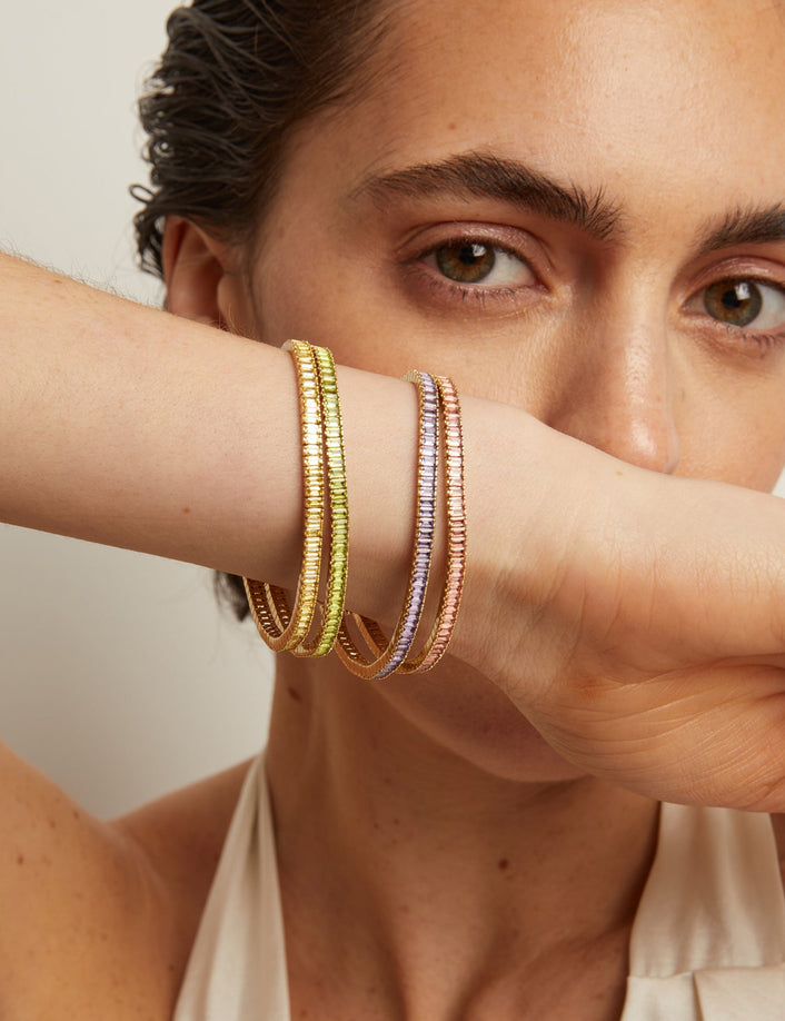 Lab Grown Citrine Baguette Tennis Bracelet