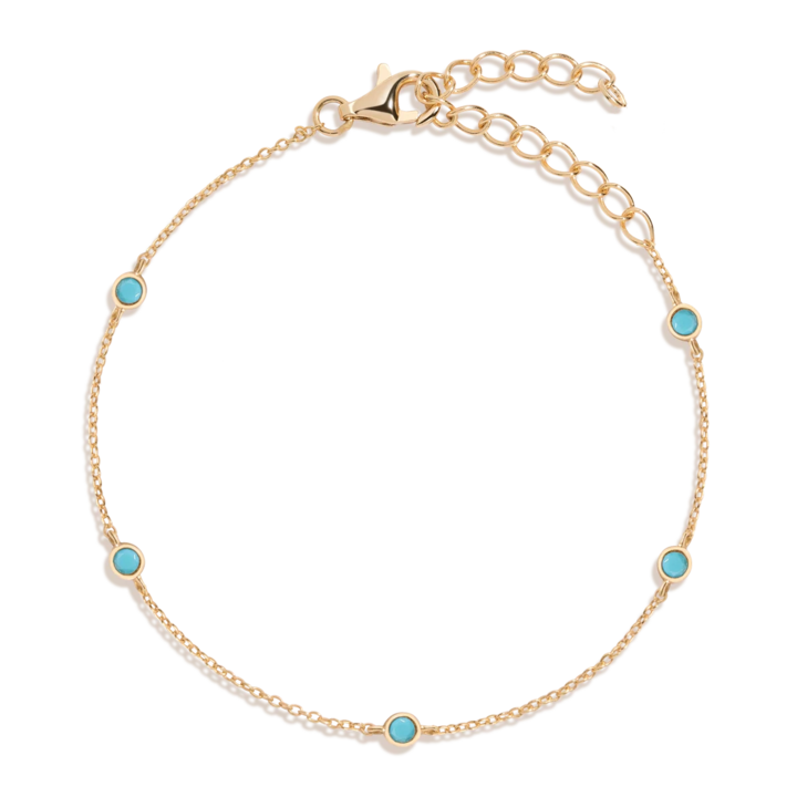 Aurate x Frye: Turquoise Station Bracelet Vermeil Yellow Gold First