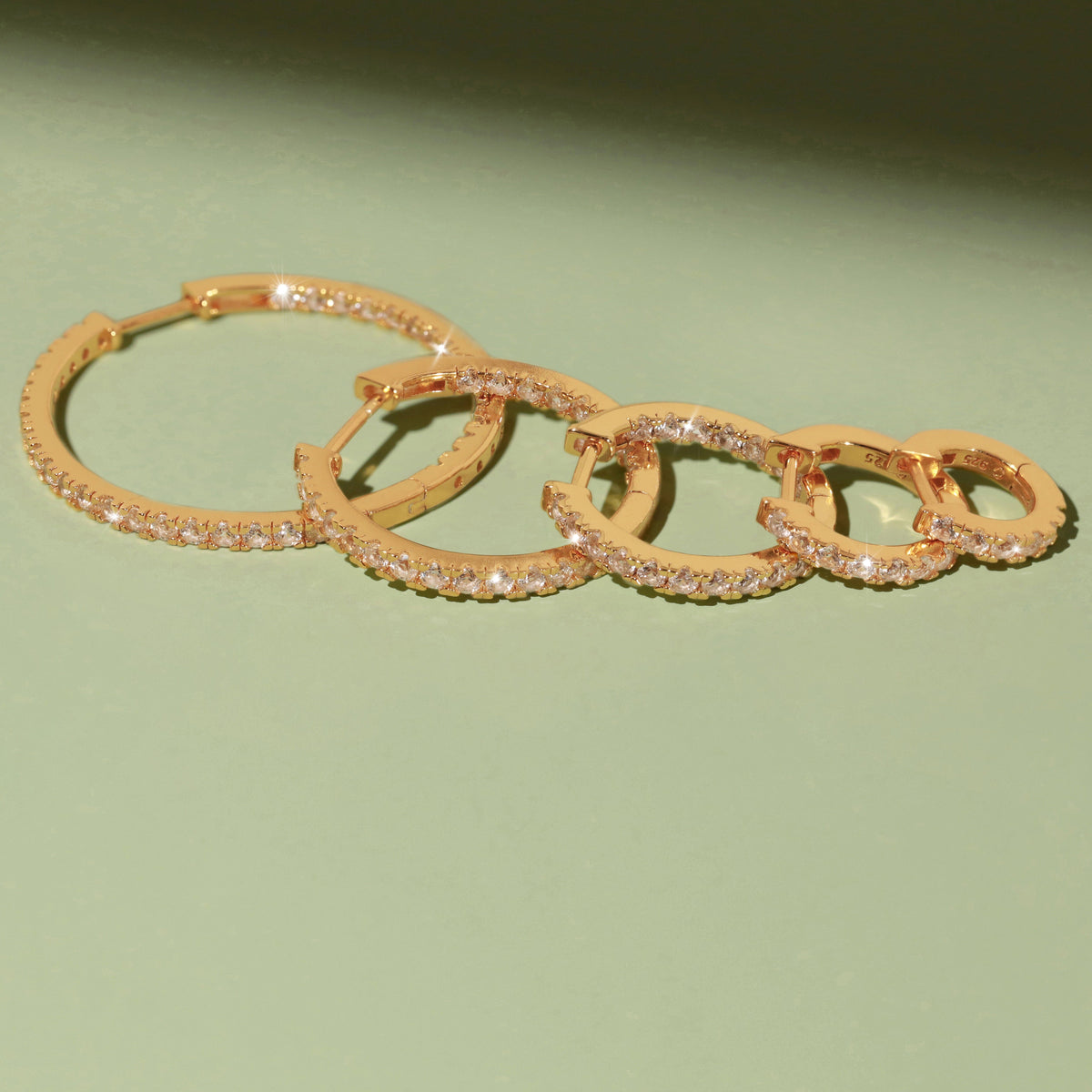 Lab Grown White Sapphire Hoop Earrings