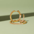 Lab Grown White Sapphire Hoop Earrings