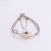 Video of silver chain watch on white background