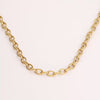 Video of a gold chain necklace on white background.