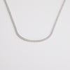 Petite Lab Grown White Sapphire Tennis Necklace Vermeil White Gold 16in 