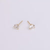 Video of diamond stud earrings on white background