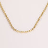 Video of a gold chain necklace on white background.
