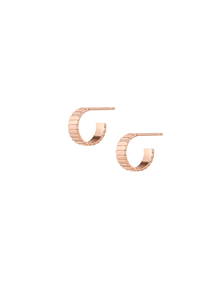 Infinity Gold Huggie Earrings Rose Gold Vermeil 14K Rose Gold 18K Rose Gold First Single | Pair