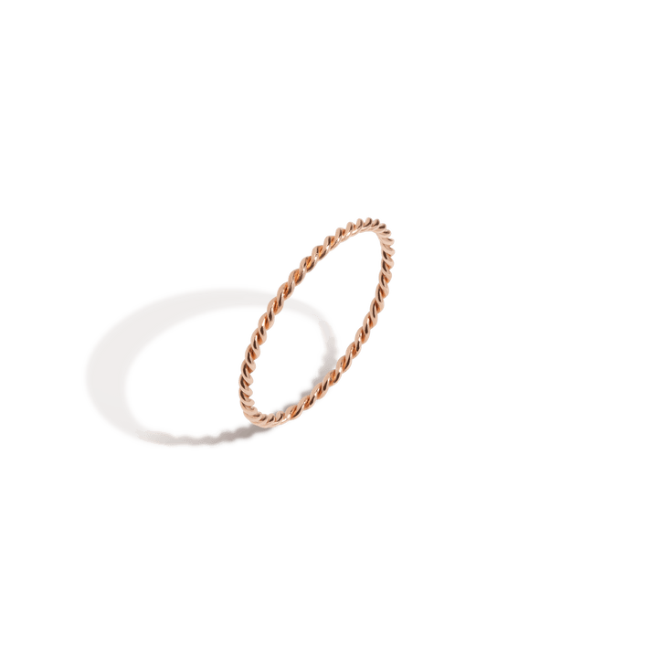 Stackable Twist Ring Rose Gold Vermeil 14K Rose Gold 18K Rose Gold First