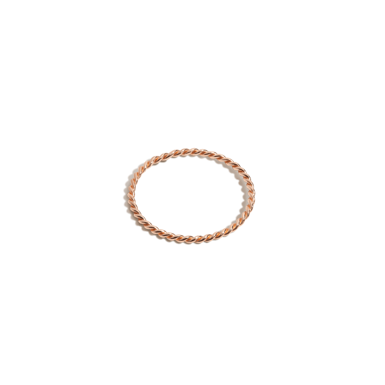 Stackable Twist Ring in Yellow, Rose or White Gold