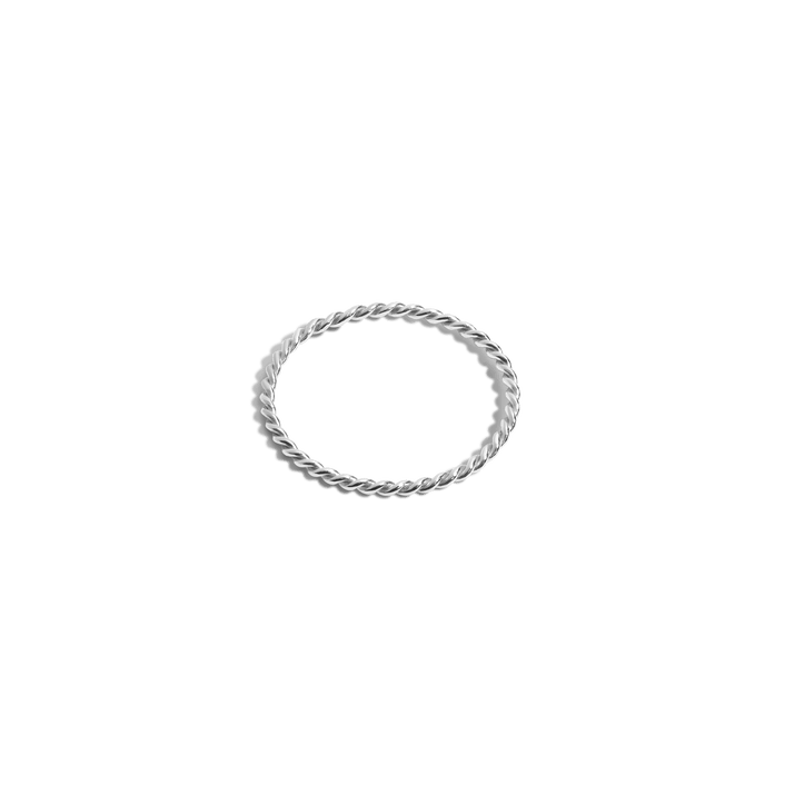 Stackable Twist Ring White Gold Vermeil 14K White Gold 18K White Gold