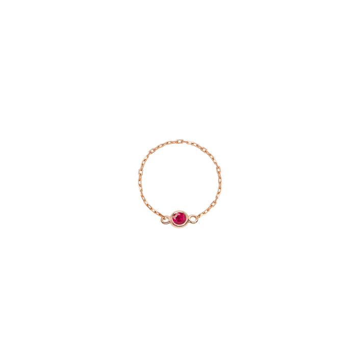 Birthstone Bezel Ring (Ruby) Rose Gold 14K 18K First