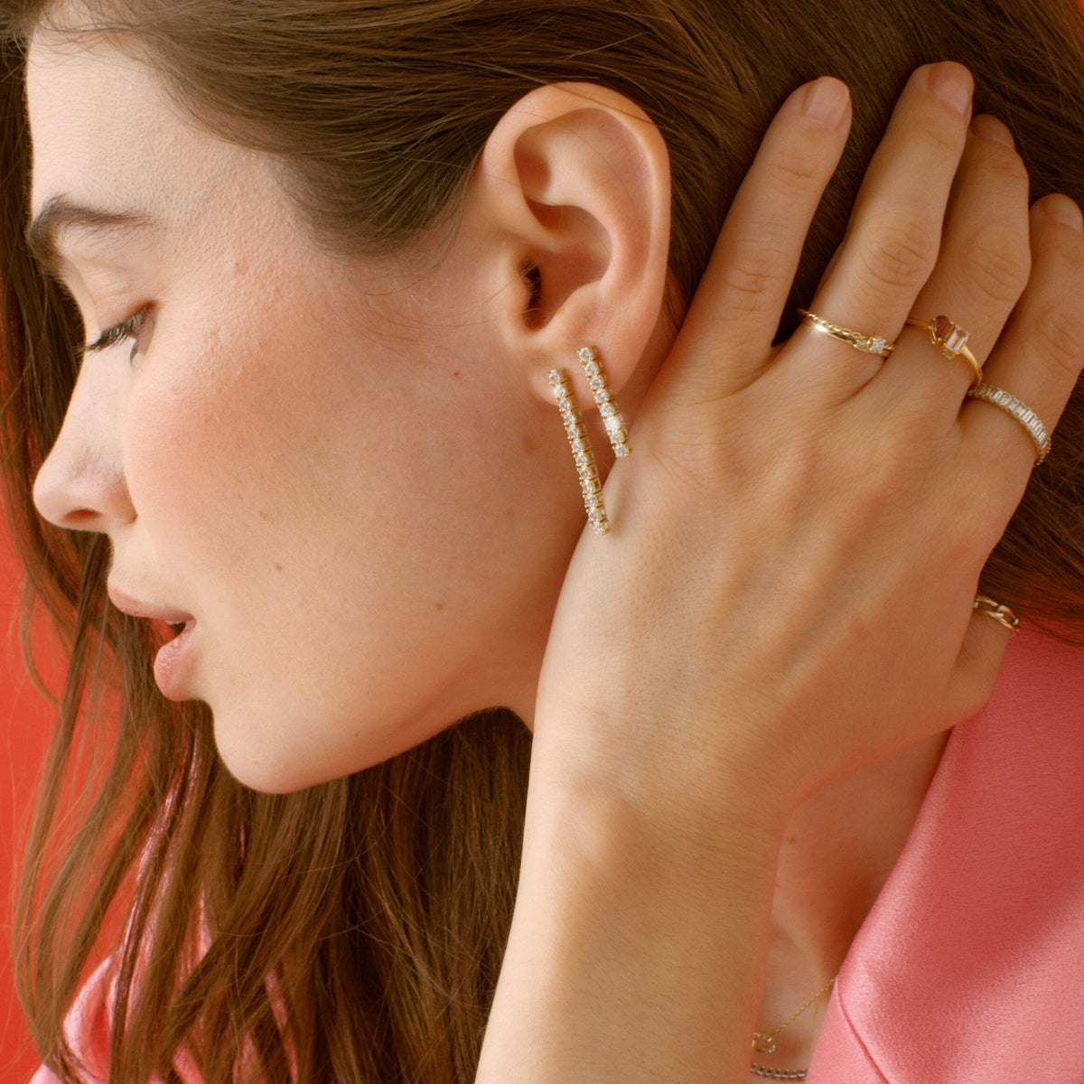 Dazzling Diamond Tennis Earrings Large